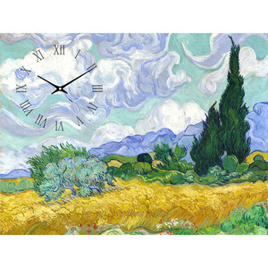 레티나 대형명화시계 (고흐- 사이프러스가 있는 밀밭)