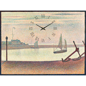 레티나 대형명화시계 (쇠라- 그라블린 운하의 저녁 풍경)