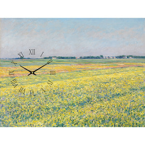 레티나 대형명화시계 (카유보트- 쥬느빌리에의 평원, 노란 꽃무리)
